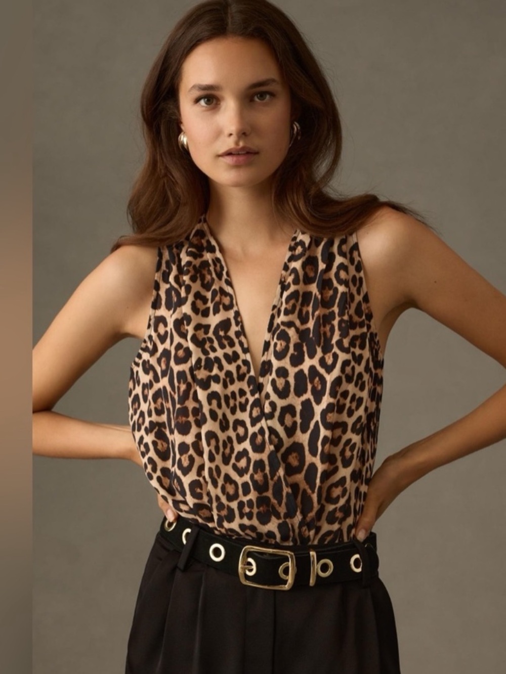 NWT Good American Georgette Wrap Bodysuit XL Leopard Animal Print Going Out 4